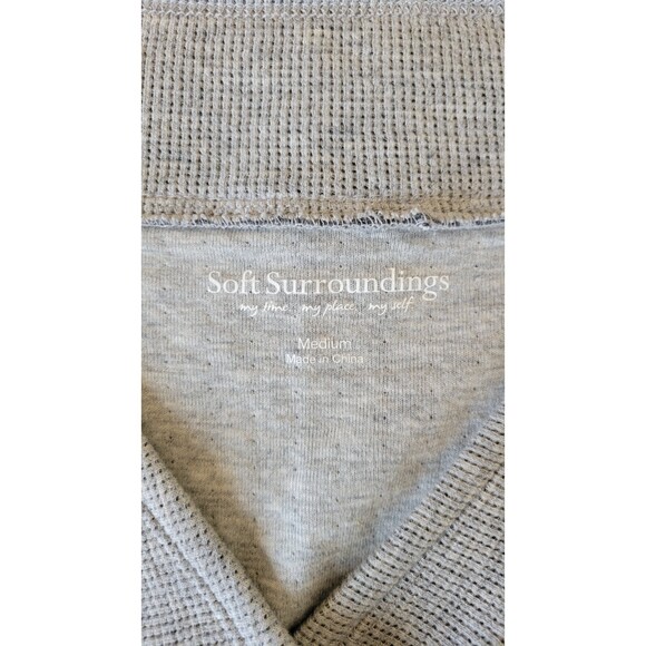 Women's Soft Surroundings Chill Time Sweatshirt Dress Gray Striped - Picture 3 of 4